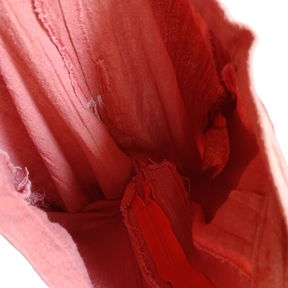 24x25 Girls Vintage Jeans 1970's Wide-Leg Peach Textured Cotton Pants 1OF1 - Picture 6 of 6